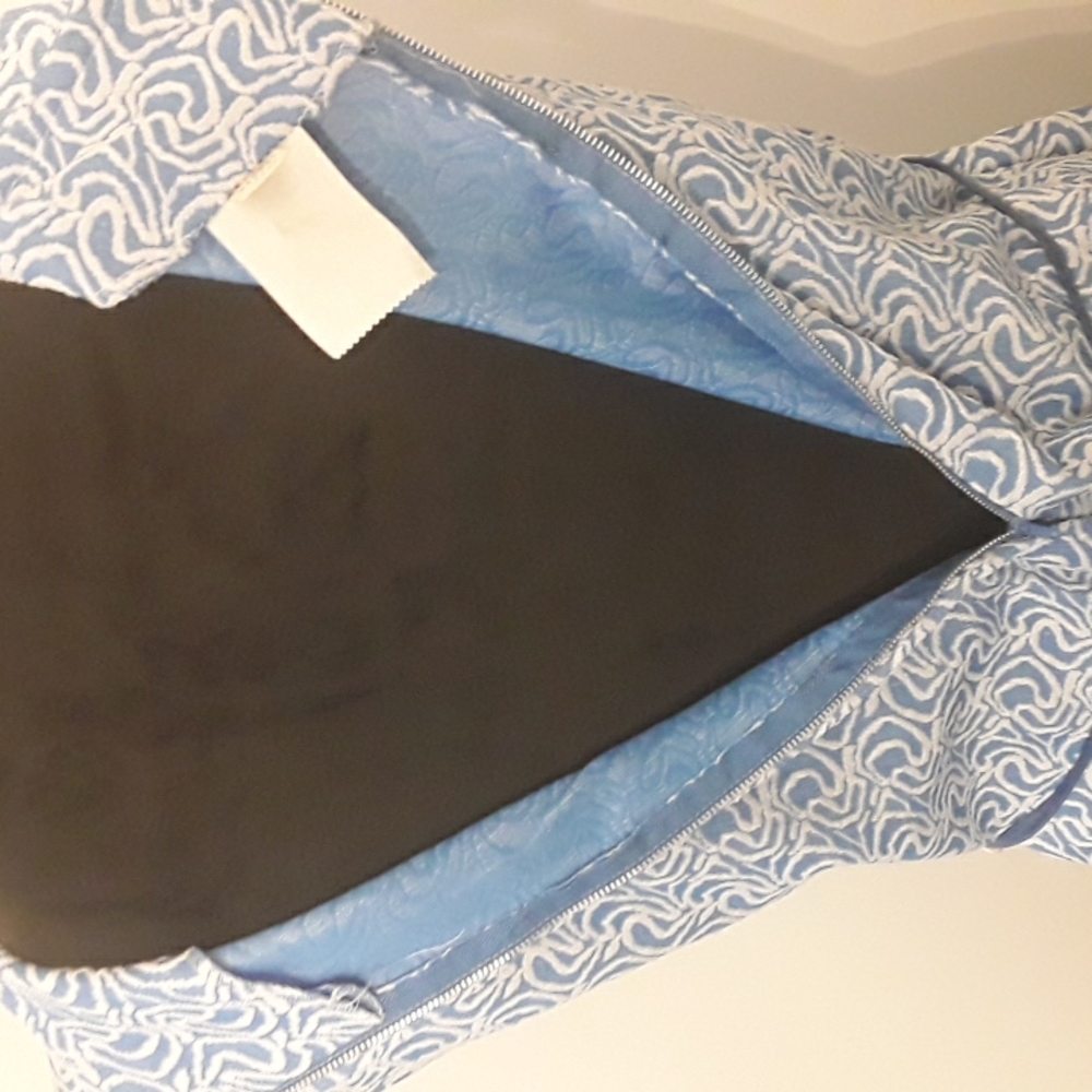 Vintage 60s Blue and White Mod Dress 16 - Picture 10 of 11